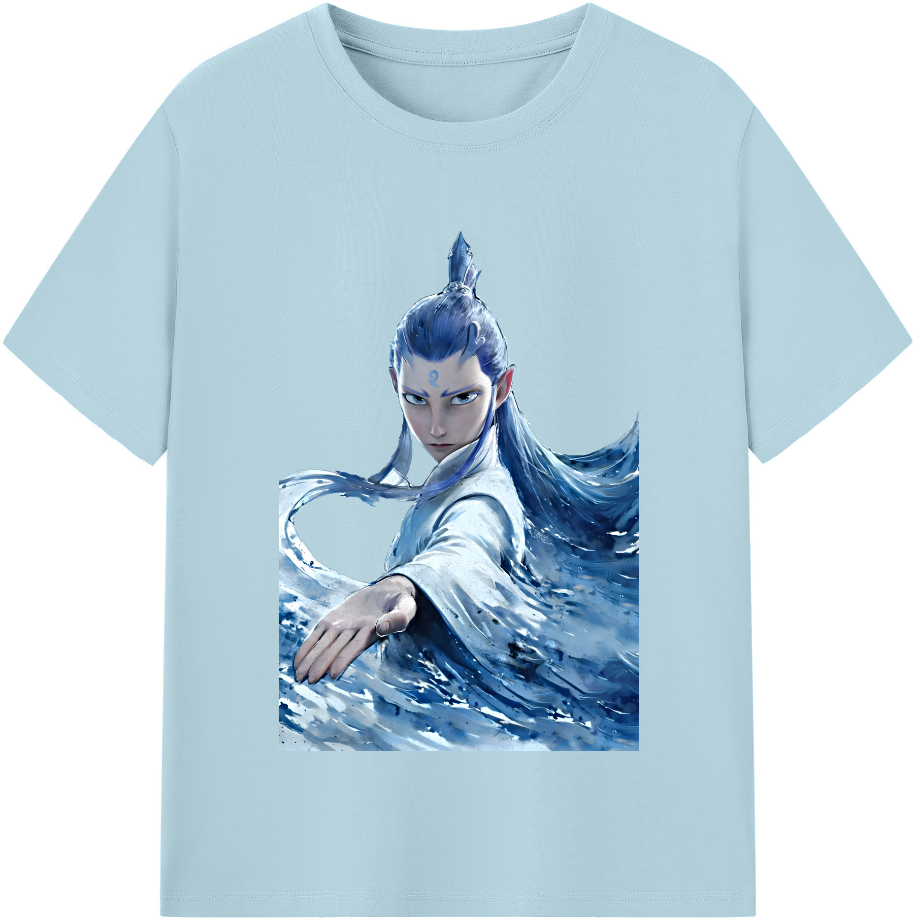 （画像用） Ne Zha 2 ナタ 魔童の大暴れ 綿100％半袖Tシャツ（フロントプリント）